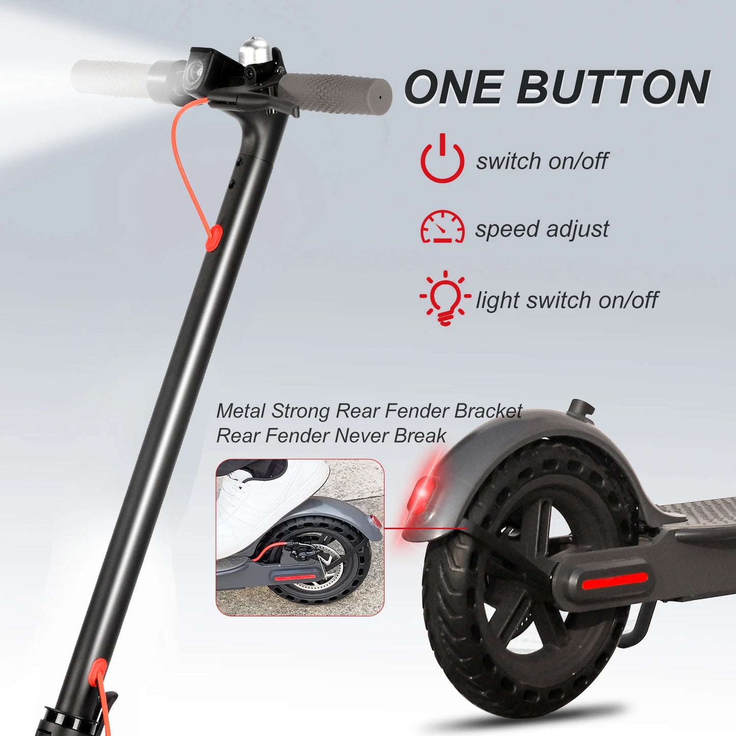 N7PRO 350W Adult Electric Scooter 36V 10.4Ah Range 30 km