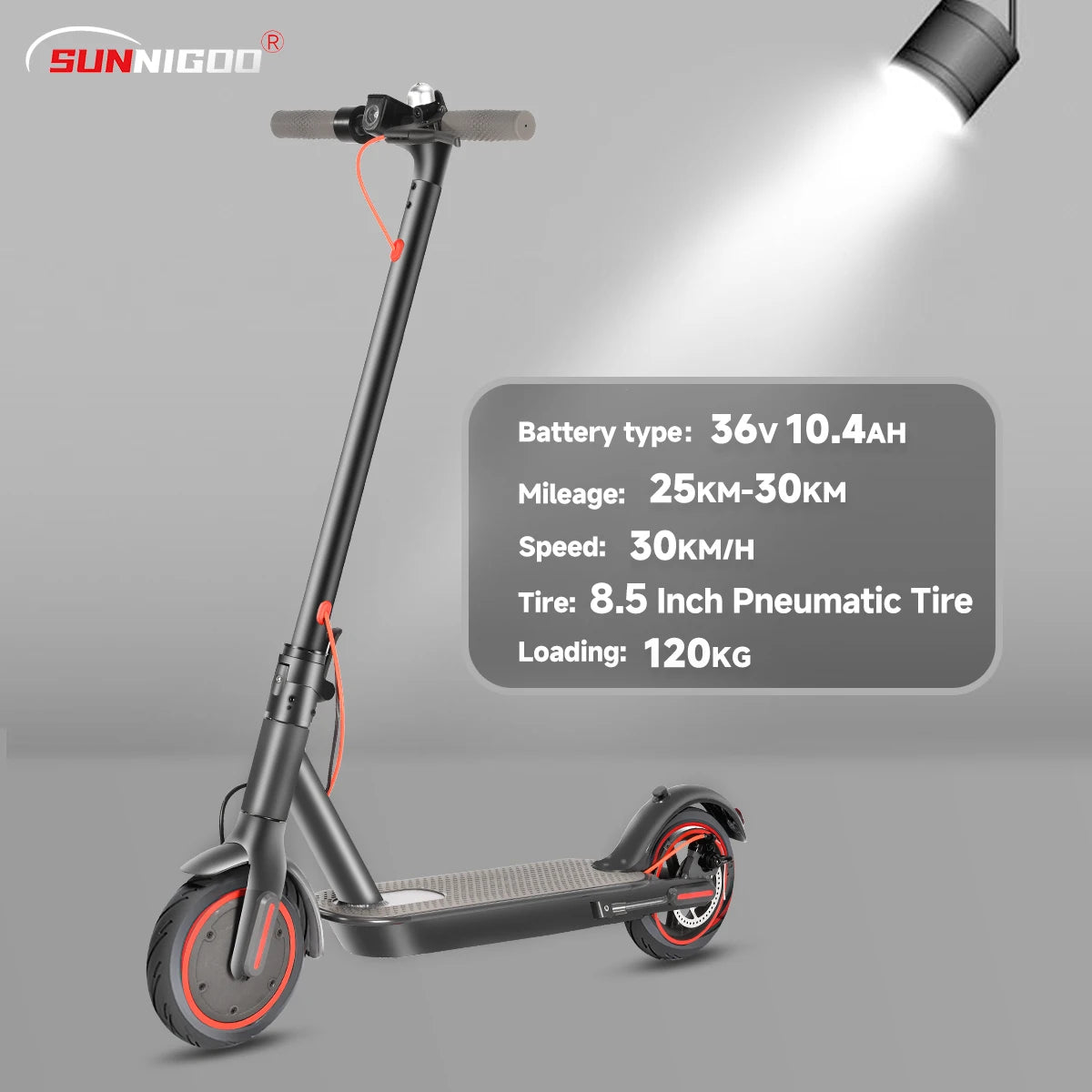 N7PRO 350W Adult Electric Scooter 36V 10.4Ah Range 30 km