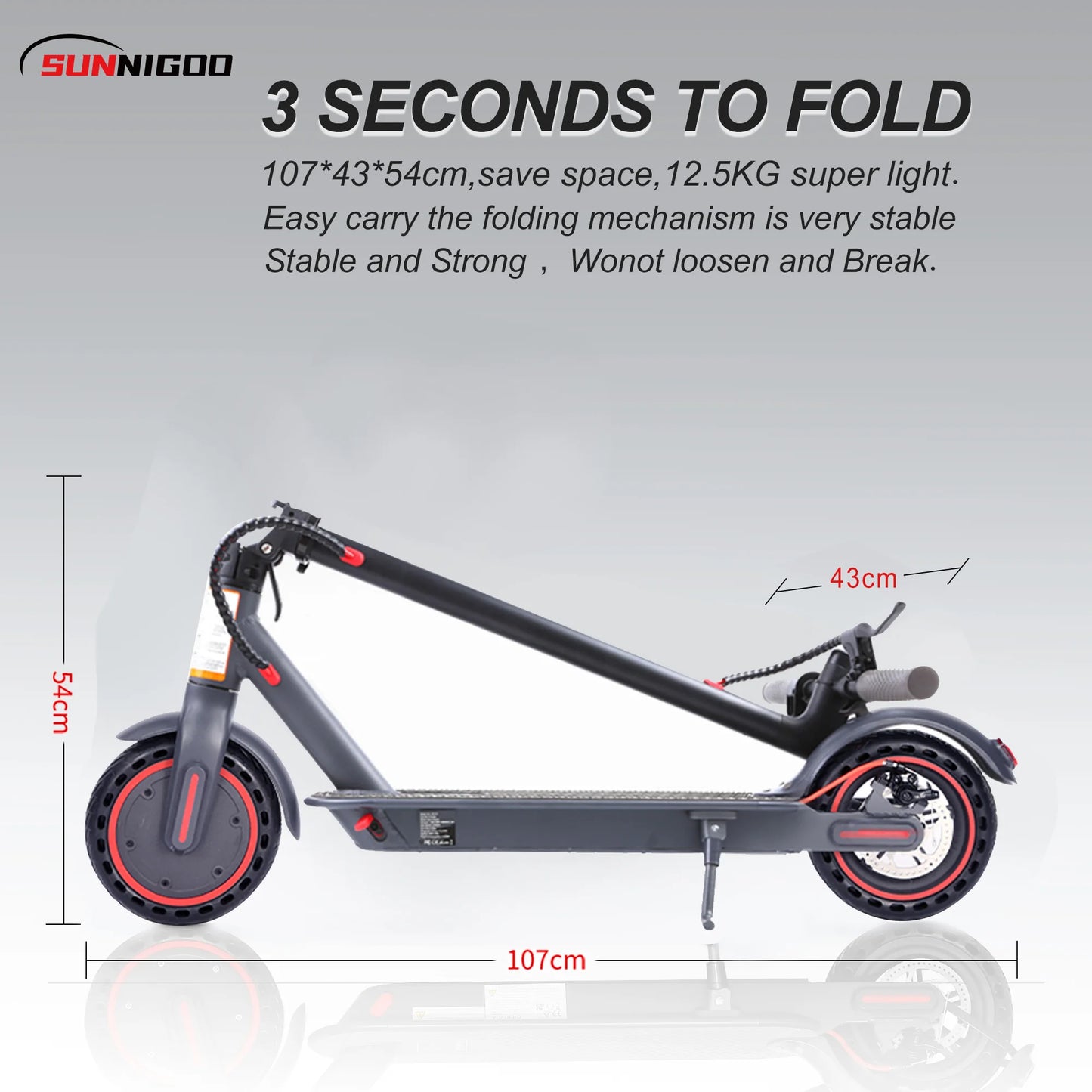 N7PRO 350W Adult Electric Scooter 36V 10.4Ah Range 30 km
