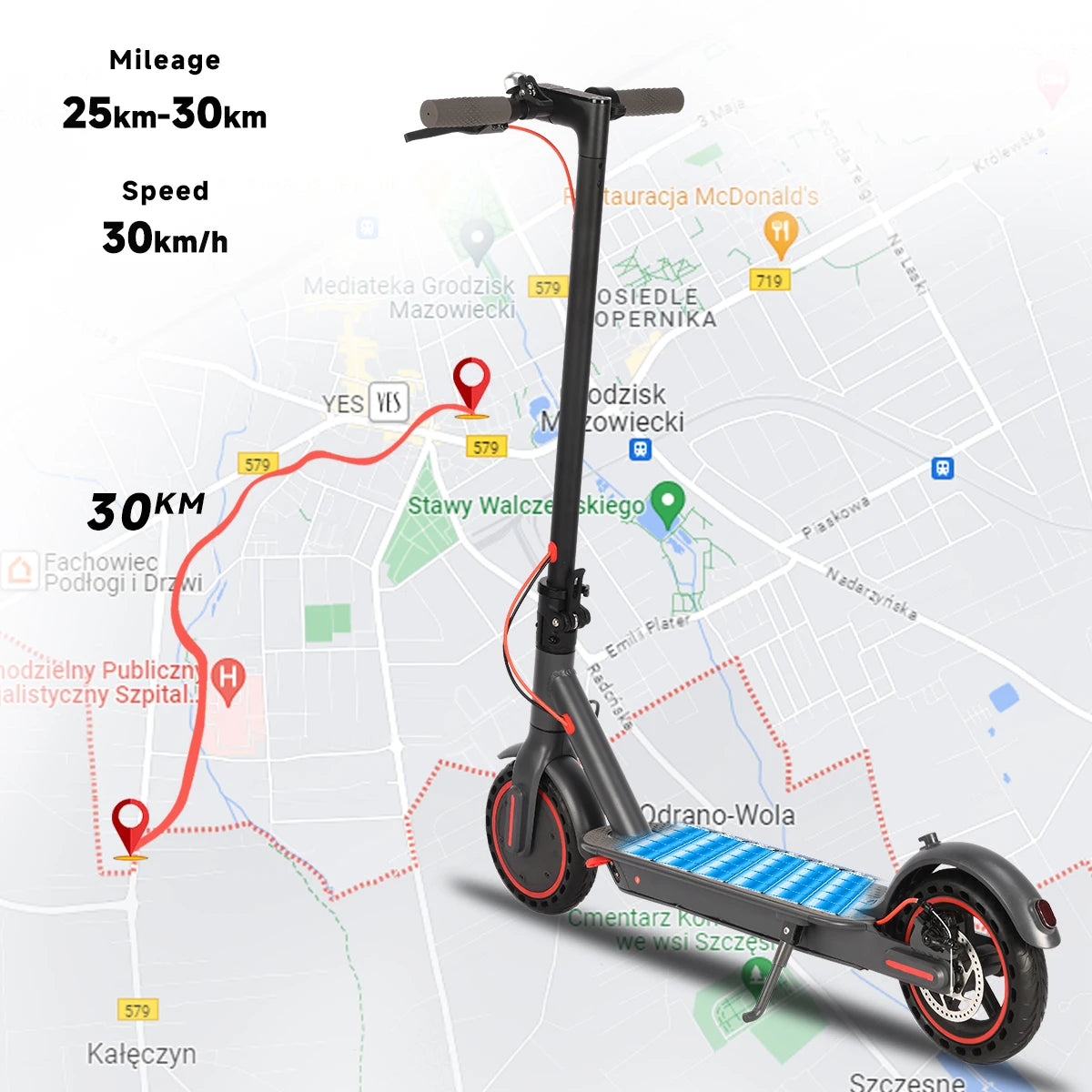 N7PRO 350W Adult Electric Scooter 36V 10.4Ah Range 30 km