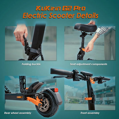 KUKIRIN G2 Pro 2025 Version 600W Motor Adult Electric Scooter 48V 15.6Ah Battery 45 km/h Max Speed 55KM Range Adult Scooter