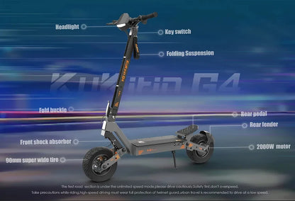 KuKirin G4 2025 Electric Scooter 2000W Motor 60V 20Ah Battery 70 km/h