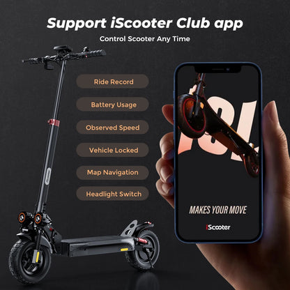 iScooter iX4 Electric Scooter 800W 15Ah Off-road Tire  45km Range eScooter 45km/h Speed
