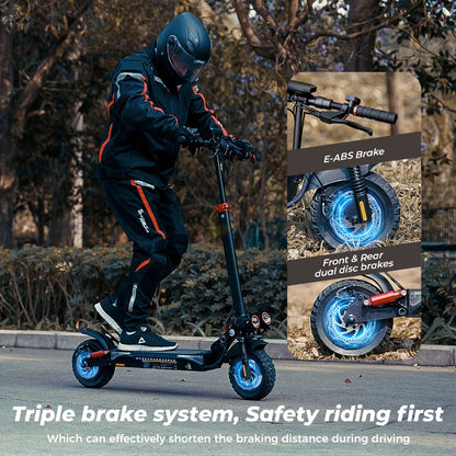 iScooter iX4 Electric Scooter 800W 15Ah Off-road Tire  45km Range eScooter 45km/h Speed